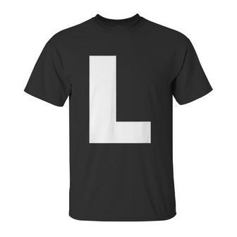 Letter L Capital Alphabet Bold Style Unisex T-Shirt | Favorety CA