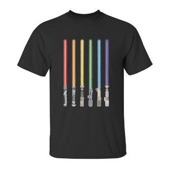 Lgbt Light Sword Pride Saber Ally Lgbtq Graphic Design Printed Casual Daily Basic Unisex T-Shirt | Favorety