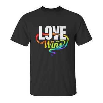 Lgbtq Love Wins Logo For Pride Month Funny Gift Unisex T-Shirt | Favorety