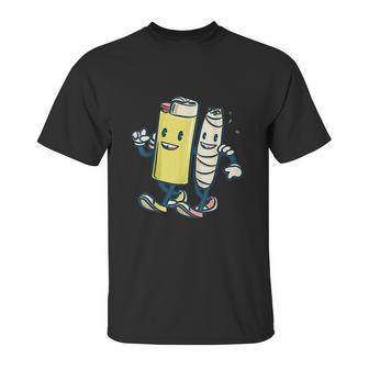 Lighter Joint Friends 420 Cannabis Marijuana Unisex T-Shirt | Favorety UK