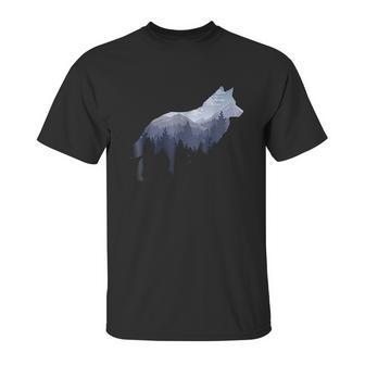 Lone Wolf Survives The Mountain Silhouette Art Unisex T-Shirt | Favorety AU