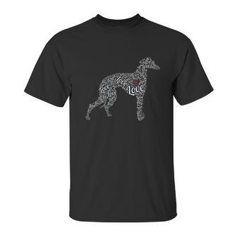 I Love Greyhounds Unisex T-Shirt | Favorety