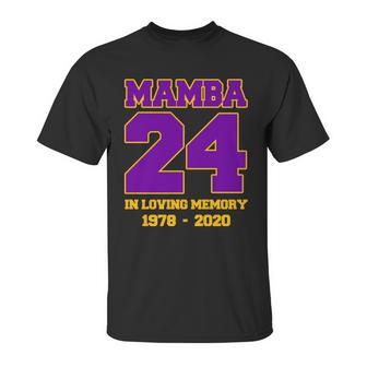 In Loving Memory Mamba 24 Tribute Graphic Design Printed Casual Daily Basic Unisex T-Shirt | Favorety CA