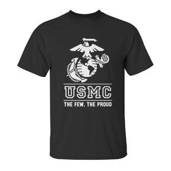 Lucky Ride Marines Usmc The Few The Proud White Emblem F And B Unisex T-Shirt | Favorety AU