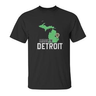 Made In Detroit Michigan State Map Motor City Area 313 Gift Unisex T-Shirt | Favorety AU