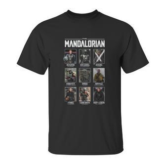 The Mandalorian Character Grid Unisex T-Shirt | Favorety