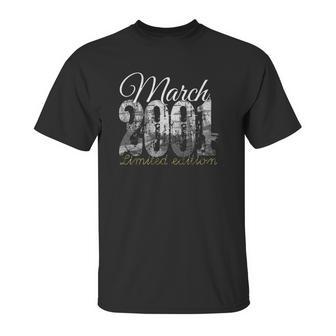 March 2001 Tee 21 Years Old 2001 21St Birthday Gift Unisex T-Shirt | Favorety CA