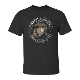 Marine Corps Usmc Marine Corps Biker Mc Unisex T-Shirt | Favorety