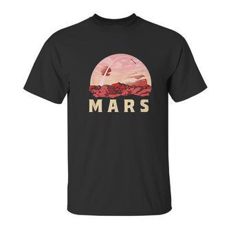 Mars Retro Minimalist 80S Style Martian Space Unisex T-Shirt | Favorety UK