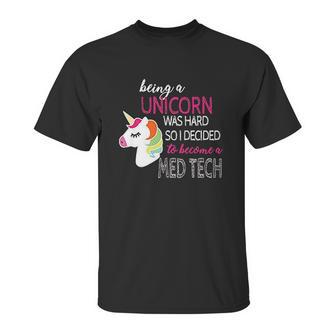 Med Tech Lab Medical Technician Unicorn Unisex T-Shirt | Favorety