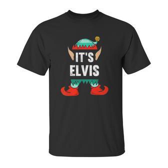 Mens Its Elvis Elf Personalized First Name Unisex T-Shirt | Favorety UK