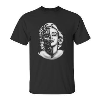 Mens Marilyn Monroe Half Skull Unisex T-Shirt | Favorety CA