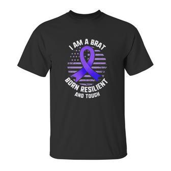 Military Child I Am A Brat Born Resilient And Tough Ribbon Unisex T-Shirt | Favorety UK