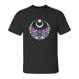 Moth And Crescent Moon Witchy Pastel Goth Unisex T-Shirt | Favorety AU