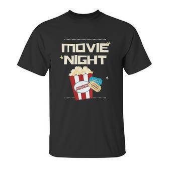 Movie Night Pop Corn Tickets Cinema Coming Soon Unisex T-Shirt | Favorety AU