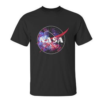 Nasa Purple Pink Mix Galaxy Style Logo Graphic Unisex T-Shirt | Favorety