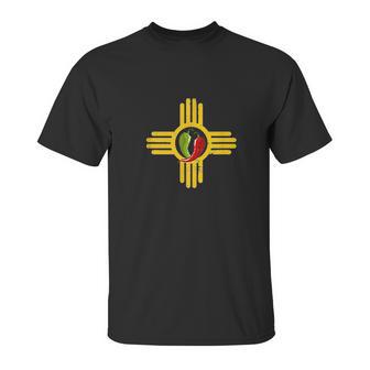 New Mexico Southwest Zia With Red And Green Chile Unisex T-Shirt | Favorety AU