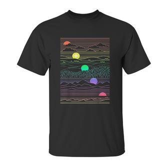 New Mexico State Landscape Line Art Design Unisex T-Shirt | Favorety