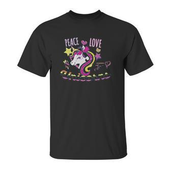 Nickelodeon Girls Peace Love Unicorns Unisex T-Shirt | Favorety AU