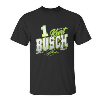 Officially Licensed Kurt Busch Mens Driver Splash Unisex T-Shirt | Favorety