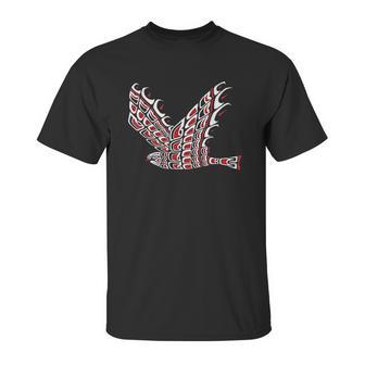 Pacific Northwest Red Tail Hawk Native American Style Art Unisex T-Shirt | Favorety UK