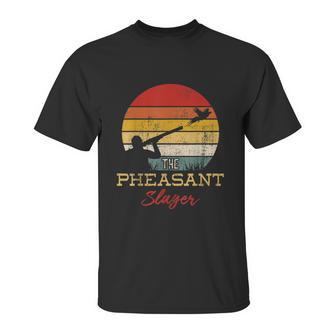 Pheasant Slayer Flying Bird Hunter Shooting Hunting Unisex T-Shirt | Favorety