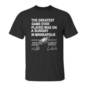 Philadelphia Eagles The Greatest Game Ever Played Was On A Sunday Unisex T-Shirt | Favorety AU