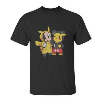 Pikachu And Mickey Unisex T-Shirt | Favorety