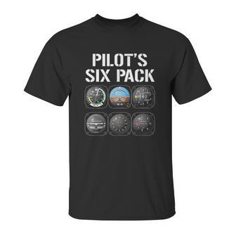 Pilot Six Pack Funny Pilot Aviation Flying Gift Unisex T-Shirt | Favorety CA