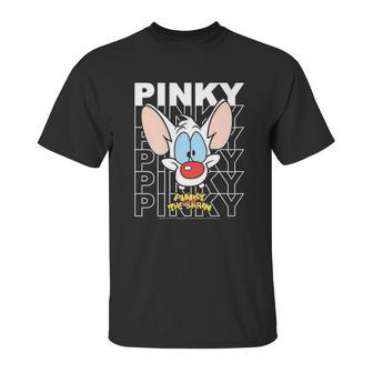 Pinky And The Brain Pinky Text Stack Big Face Unisex T-Shirt | Favorety CA