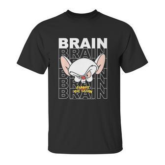 Pinky And The Brain Text Stack Big Face Unisex T-Shirt | Favorety UK