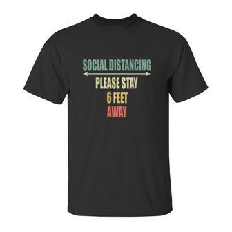 Please Stay 6 Feet Away Front And Back Social Distancing Unisex T-Shirt | Favorety