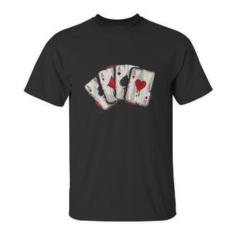 Poker Aces Stud Hands Lucky Souvenir Las Vegas Unisex T-Shirt | Favorety CA