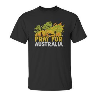 Pray For Australia Australian Bush Fire Koala Kangaroo Shirt Unisex T-Shirt | Favorety CA