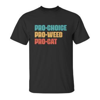 Pro Choice Pro Weed Pro Cat Retro Vintage Unisex T-Shirt | Favorety UK