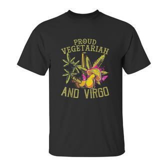 Proud Vegetarian Weed Virgo Vintage 420 Funny Unisex T-Shirt | Favorety CA