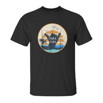 Pura Vida Costa Rica Shaka Sign Surfing Surfer Gift Unisex T-Shirt | Favorety UK