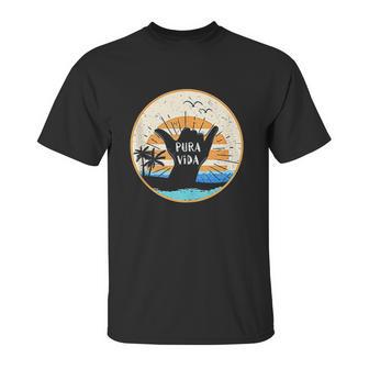 Pura Vida Costa Rica Shaka Sign Surfing Surfer Tropical Gift Unisex T-Shirt | Favorety CA