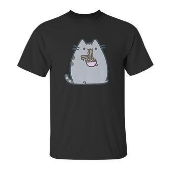 Pusheen The Cat Eating Noodles Juniors Unisex T-Shirt | Favorety DE