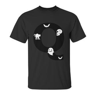 Q Name Character Dracula Ghost Boo Halloween Quote Unisex T-Shirt | Favorety DE