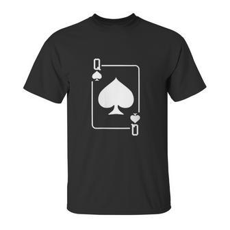 Queen Of Spades Playing Card Halloween Costume Dark Unisex T-Shirt | Favorety UK