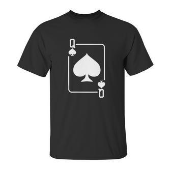 Queen Of Spades Playing Card Unisex T-Shirt | Favorety AU