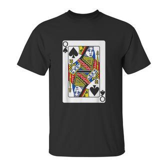 Queen Of Spades Playing Card Unisex T-Shirt | Favorety CA