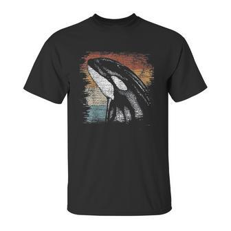 Retro Killer Whale Vintage Unisex T-Shirt | Favorety