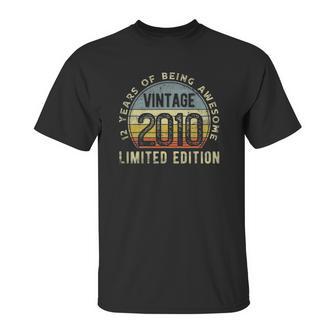 Retro Vintage 2010 12Th Birthday 12 Years Old Being Awesome Unisex T-Shirt | Favorety UK