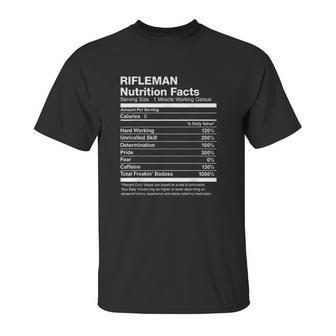 Rifleman Nutrition Facts Funny Unisex T-Shirt | Favorety