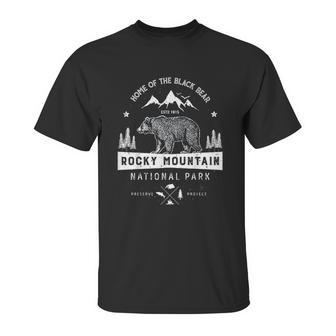 Rocky Mountain National Park Vintage Colorado Bear Retro Unisex T-Shirt | Favorety AU