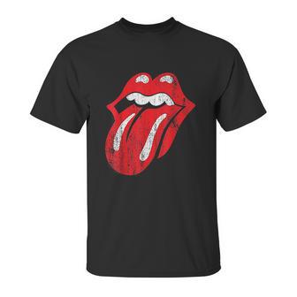 Rolling Stones Official Distressed Tongue Unisex T-Shirt | Favorety