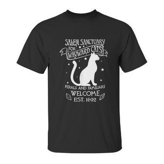 Salem Sanctuary For Wayward Black Cats 1692 Gift Idea Unisex T-Shirt | Favorety