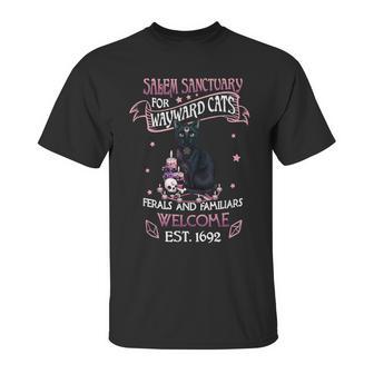 Salem Sanctuary For Wayward Cats Feral And Familiar Unisex T-Shirt | Favorety AU